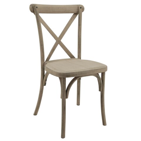 Resin Cross Back Oak Chair