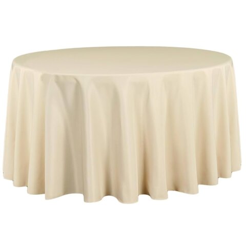 60 in Round Tablecloth Ivory