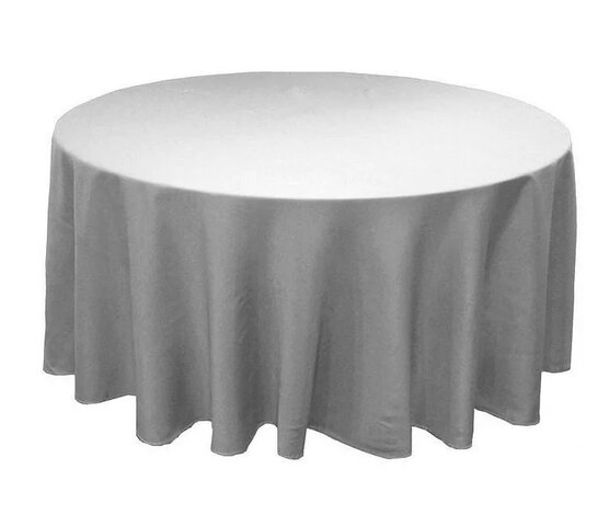 60 in Round Tablecloth Silver
