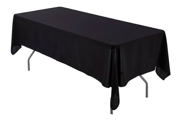 96 in Rectangular Tablecloth Black