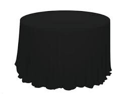 60 in Round Tablecloth Black