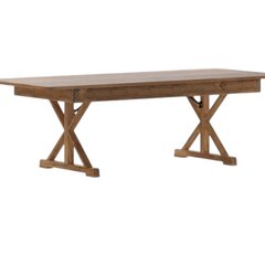 96' Rectangle Oak Wood Table