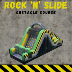 18’ tall double lane Rockwall slide