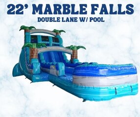 22' double lane marble falls slide w pool