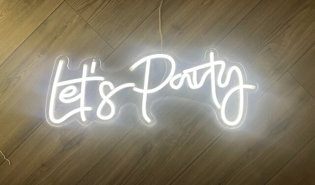 Let's Party neon sign rental