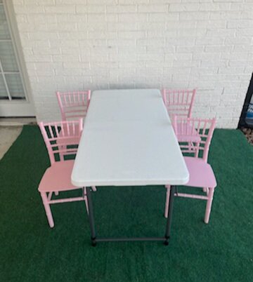 Children Table and Pink Chair Set