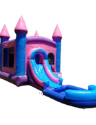 Pink / Blue Castle Combo Water Slide