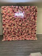 Mult color pink rose flower wall rental 