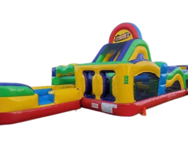 X-Treme Double Fun Obstacle Course With Pool 