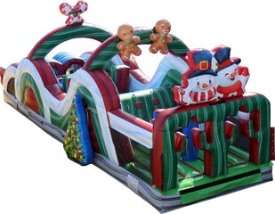 35 Ft Double Lane Christmas Obstacle Course 