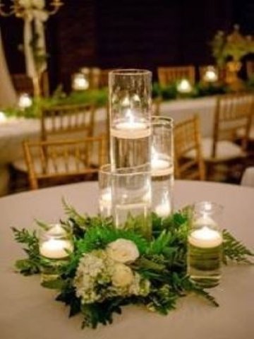 Centerpiece - Candles - greenery