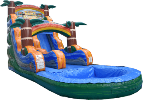 Water Attraction - 18' Tiki Plunge Single Lane Waterslide with Pool