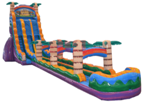 Water Attraction-  22' foot Tiki Plunge Double Lane Waterslide with Slip 'n Slide Combo
