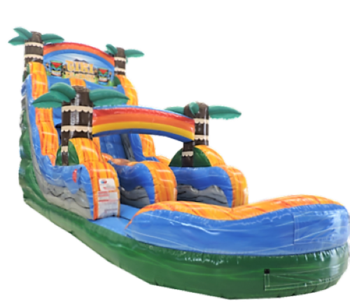 Water Attraction - 22 Foot Tiki Plunge Double Lane Waterslide with Pool Only