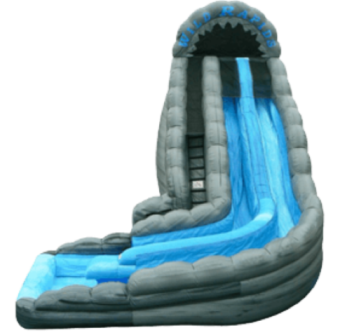 Water Attraction - 22' Wild Rapids Dual Lane Waterslide with Pool