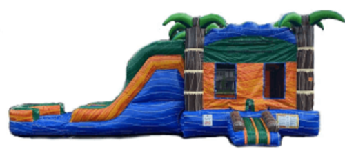 Water Attraction - 35' Bahama Breeze Waterslide and Bounce House Combo