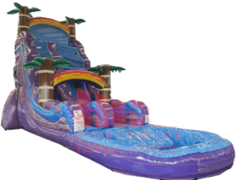 Water Attraction - 22 foot Purple Hurricane Lane Waterslide with Pool