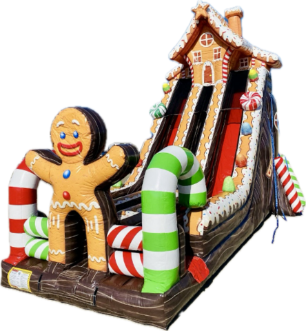 Inflatables - Slide - Gingerbread Man Holiday - Giant Dual Slide Inflatable 