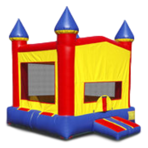 Inflatables - Red Yellow Castle - Basic Bounce House with Art Panel option