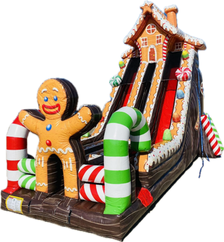 Inflatables - Slide - Gingerbread Man Holiday - Dual Slide Inflatable 