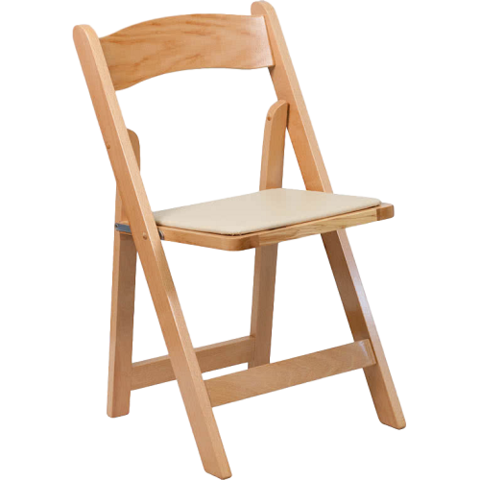 Chairs - Folding Padded-Natural Wood