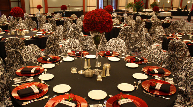 Gala - Formal Event - Black, Red & White