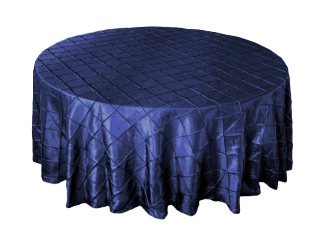 Tablecloths - Round Pintuck Blue Navy Tablecloth