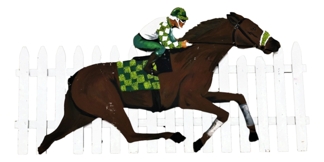 Props - Jockey and Horse - Green and White  - animal- animal
