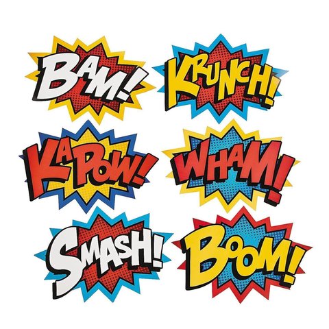 Superhero Theme Party - SIGNS _ BOOM< ZAP< POW, and More