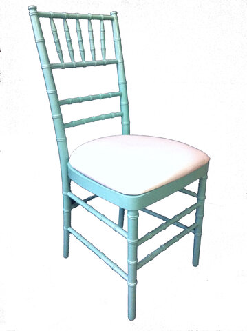 Chairs - Chiavari Blue Chairs with Cream Cushion