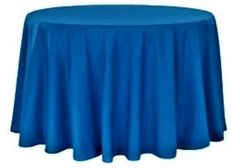 120' Round Poly Royal Blue Tablecloth