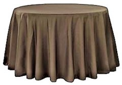 120" Round Poly Dark Brown Tablecloth