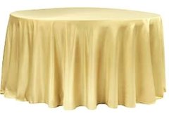 120" Round Satin Champagne Tablecloth