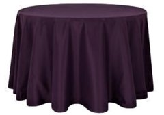 120' Round Poly Eggplant Tablecloth