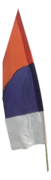 Purple, Orange, and White Feather Flag