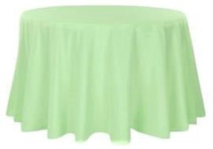120" Round Poly Tea Green Tablecloth