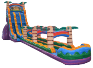 22' Tiki Plunge Double Lane Waterslide with Slip 'n Slide Combo