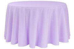 90' Round Poly Lavender Tablecloth