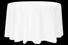120' Round Poly White Tablecloth