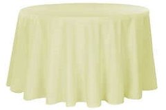 84" Round Poly Ivory Tablecloth