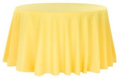 120' Round Poly Yellow Tablecloth