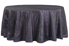 90' Round Pintuck Purple Tablecloth