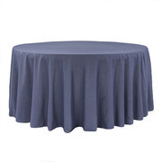 90' Round Faux Denim Blue Tablecloth
