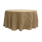 90' Round British Tan Tablecloth