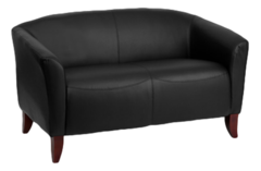 Black Leather Love Seat