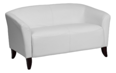 White Leather Love Seat