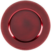Red Charger Plate with Beads / Ridges