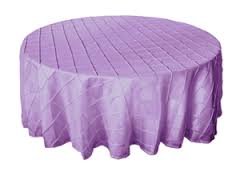 120" Round Pintuck Lavender Tablecloth 
