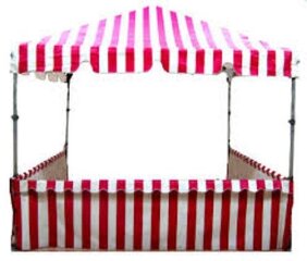 8' x 8' Red & White Carnival Tent