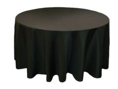 120' Round Poly Black Tablecloth
